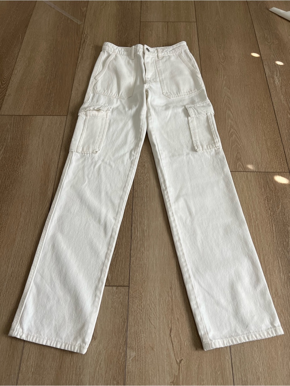 NWT Mango women’s White Cargo denim jeans Pants - MNG XS - Picture 3 of 7